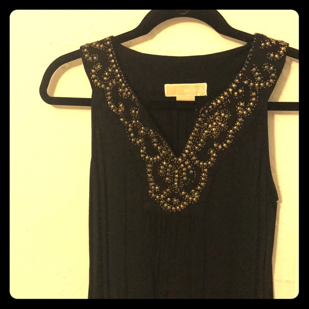 Michael Kors Black Sleeveless Top with Beads